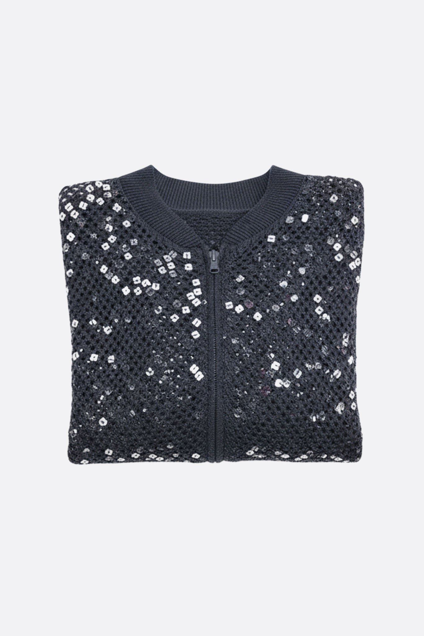 
Gilet en lin et coton gris, ajouré avec des sequins éclatants, parfait pour ajouter une touche d'élégance à votre tenue.



