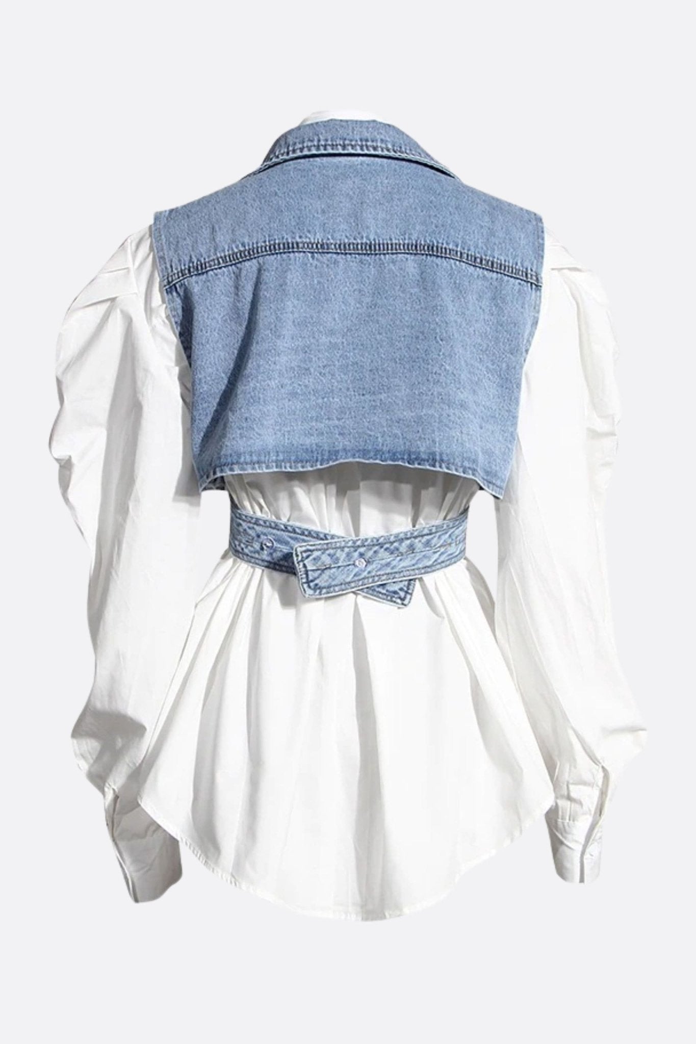 Gilet bustier bleu en denim structuré - MISCIANO