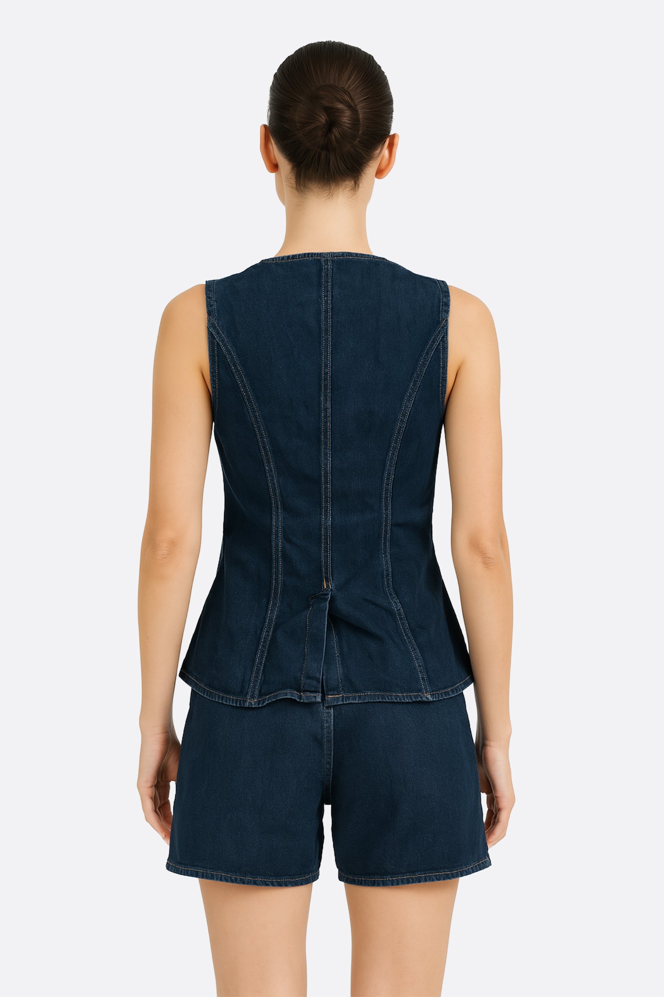 Gilet en denim cintré sans manches - MISCIANO