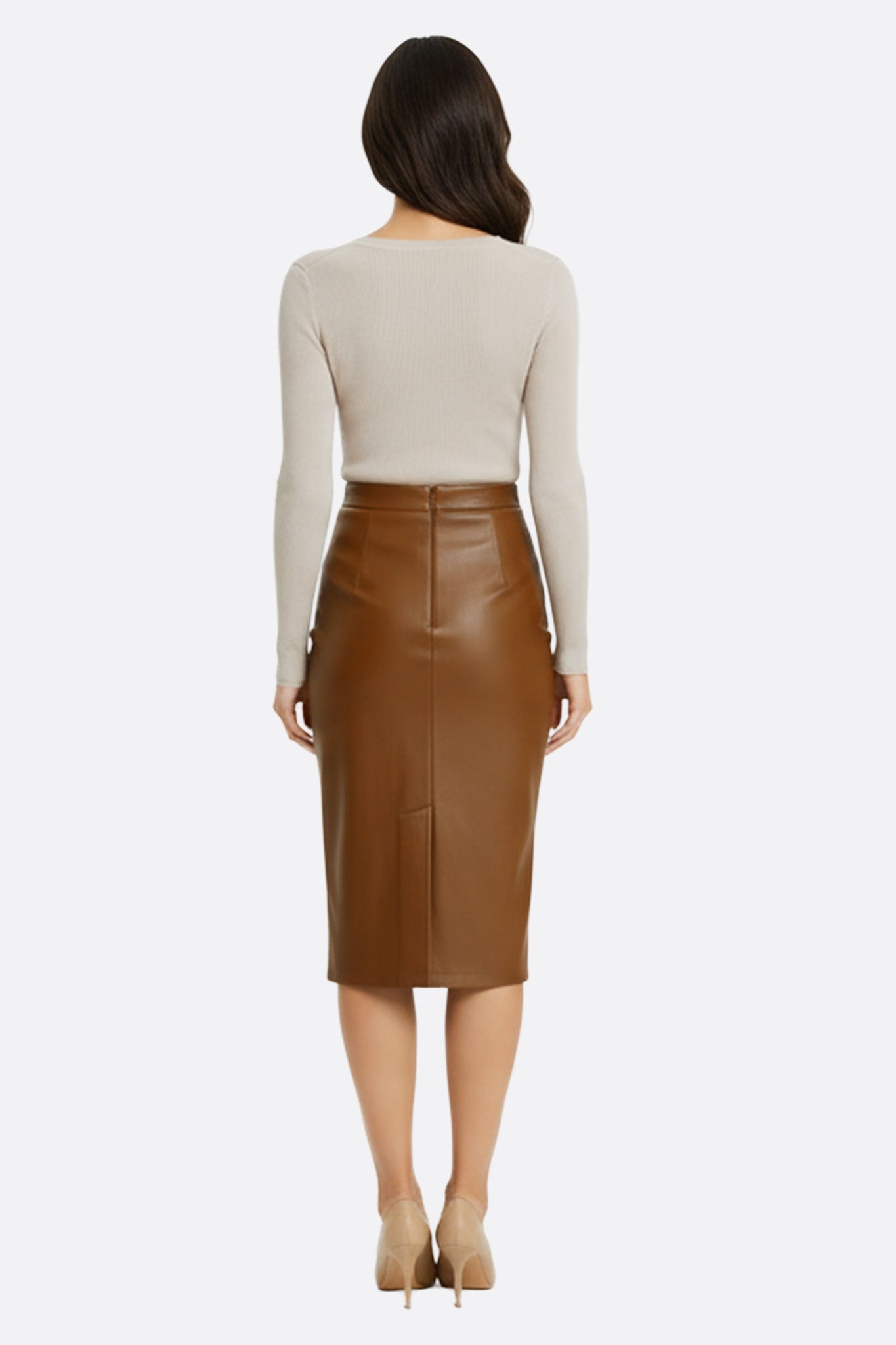 Mini Jupe Jupe Crayon Simili Cuir Marron Jupe Marron Simili Cuir