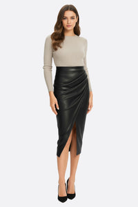 Юбка-портфель из черного искусственного кожзама