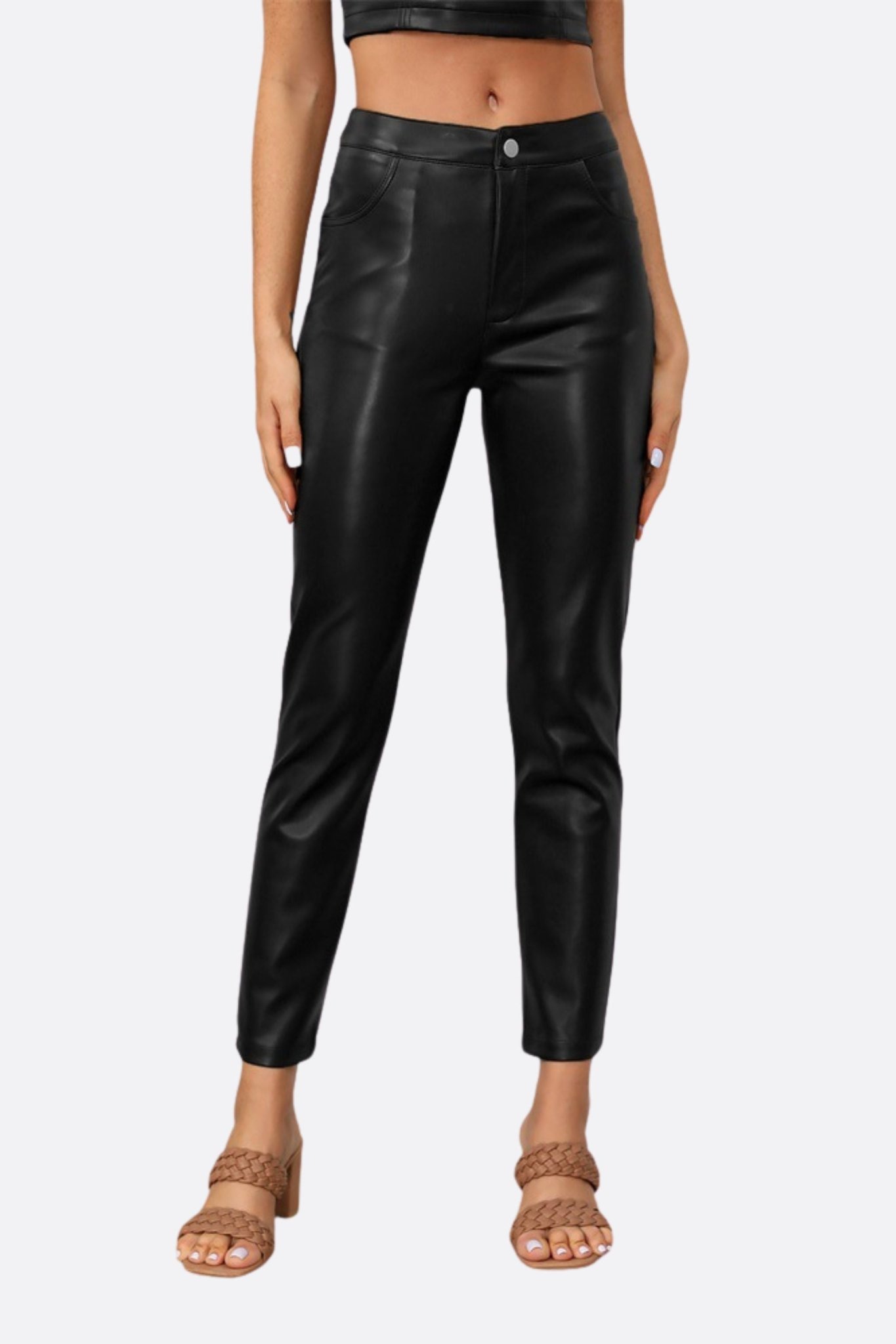 Pantalon en simili cuir noir - MISCIANO
