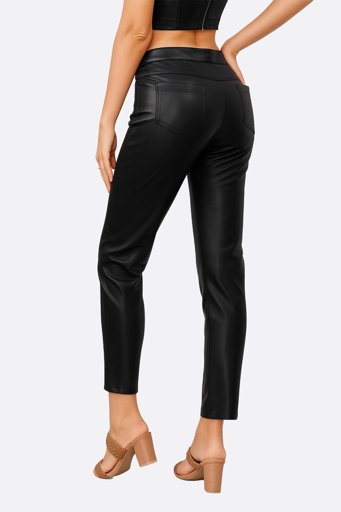 Pantalon en simili cuir noir - MISCIANO