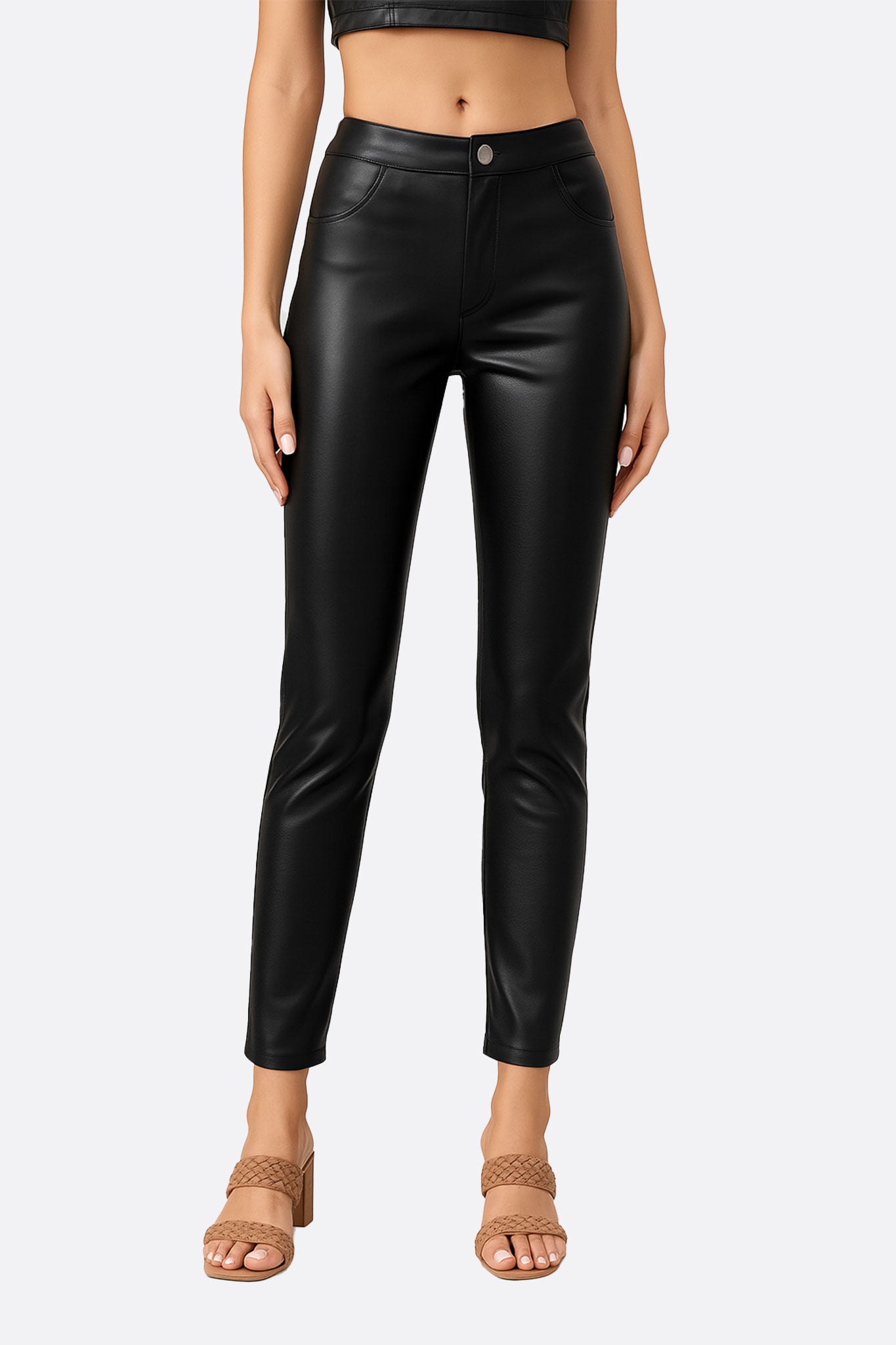 Pantalon en simili cuir noir - MISCIANO