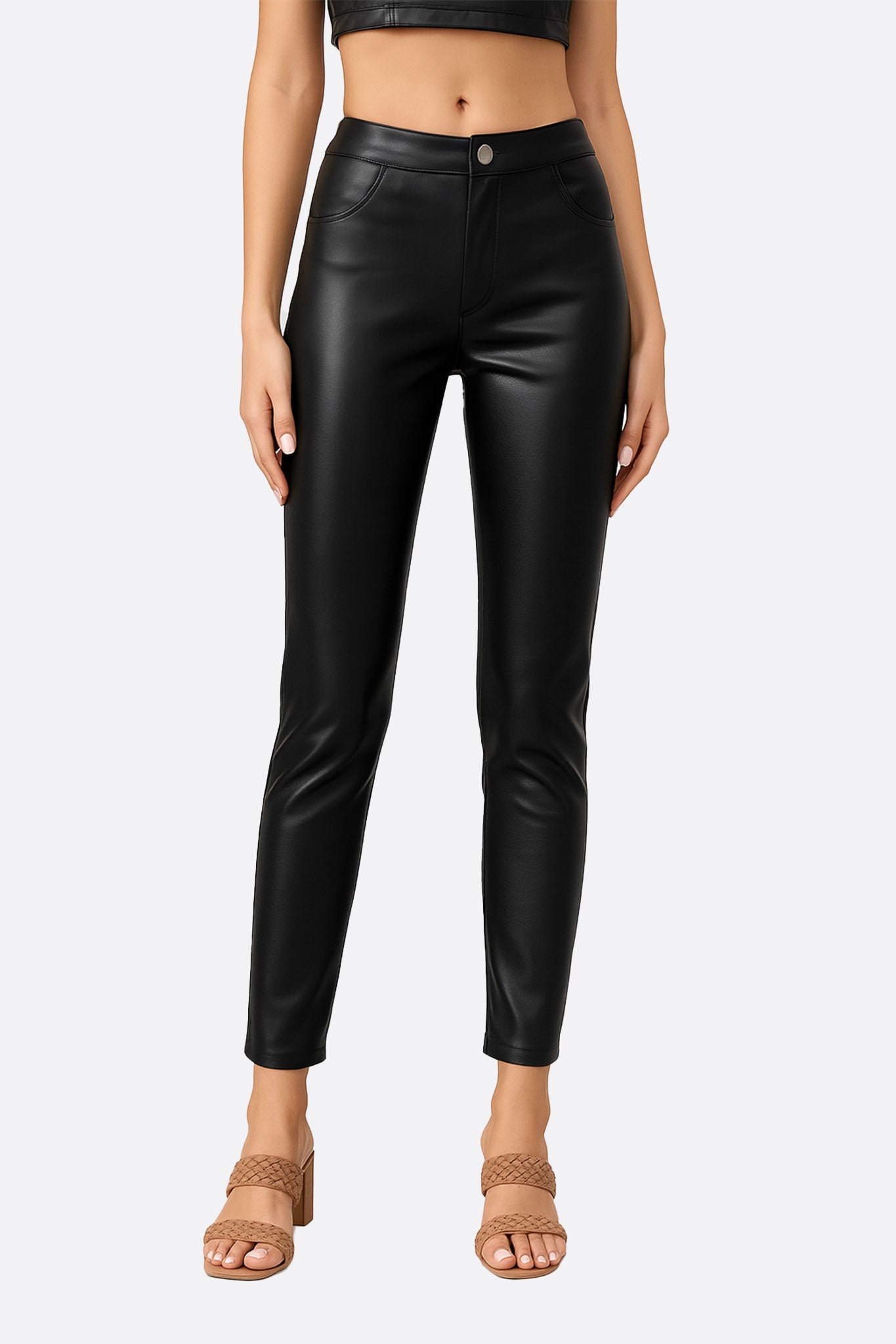 Pantalon en simili cuir noir - MISCIANO
