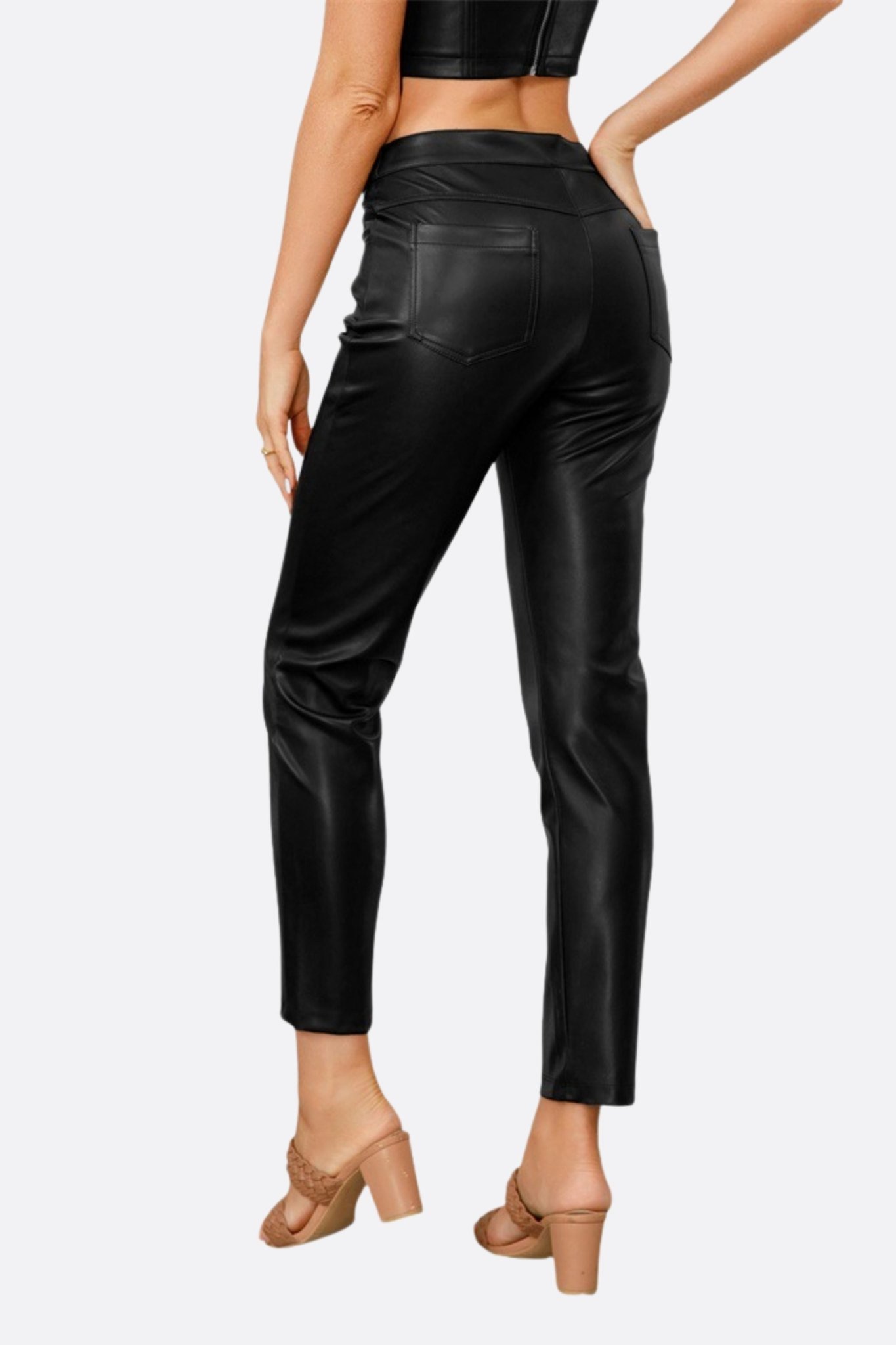 Pantalon en simili cuir noir - MISCIANO
