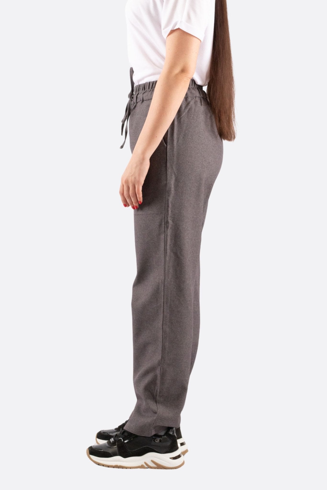 Pantalon gris décontracté à taille élastique - MISCIANO