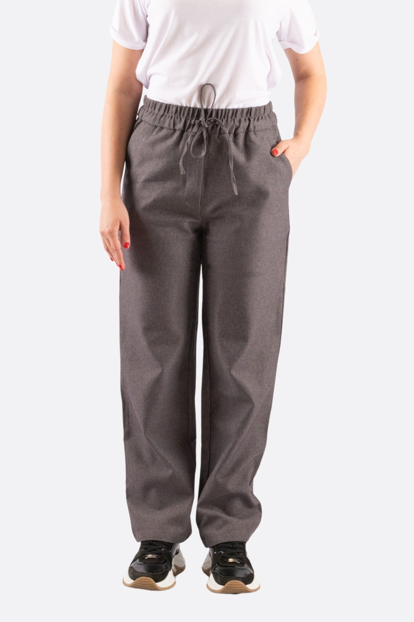 Pantalon gris décontracté à taille élastique - MISCIANO