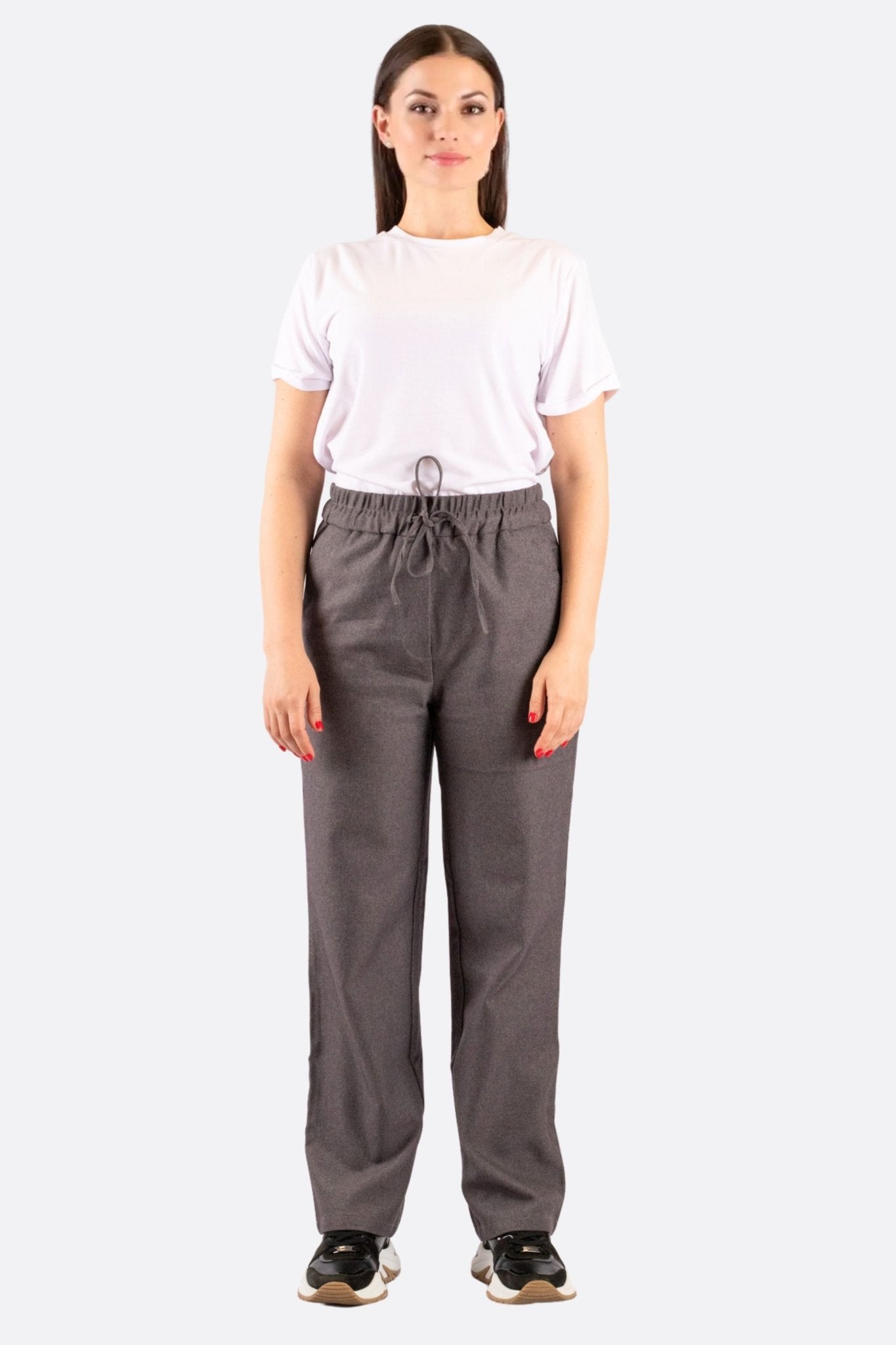 Pantalon gris décontracté à taille élastique - MISCIANO