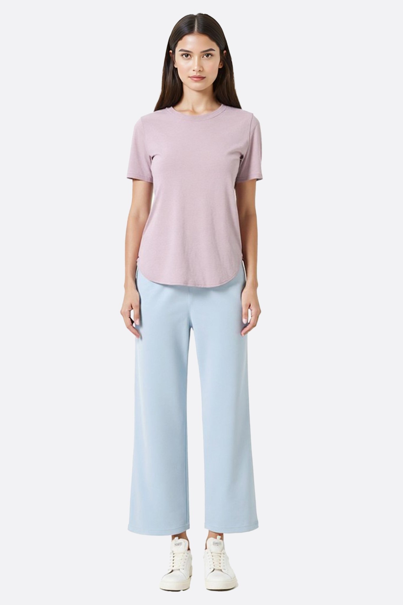 Pantalon large bleu ciel en tissu technique à coupe 7/8 - MISCIANO