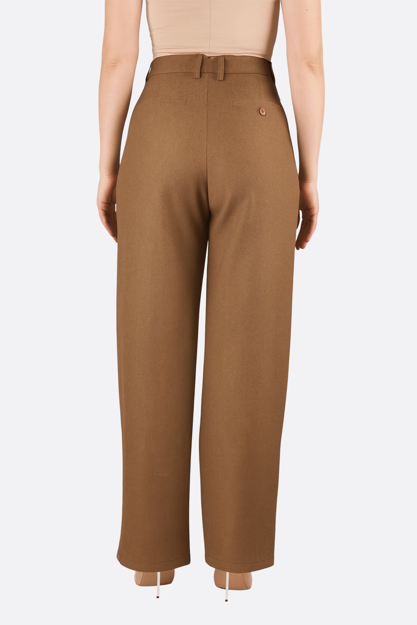 Pantalon large fluide marron camel - MISCIANO