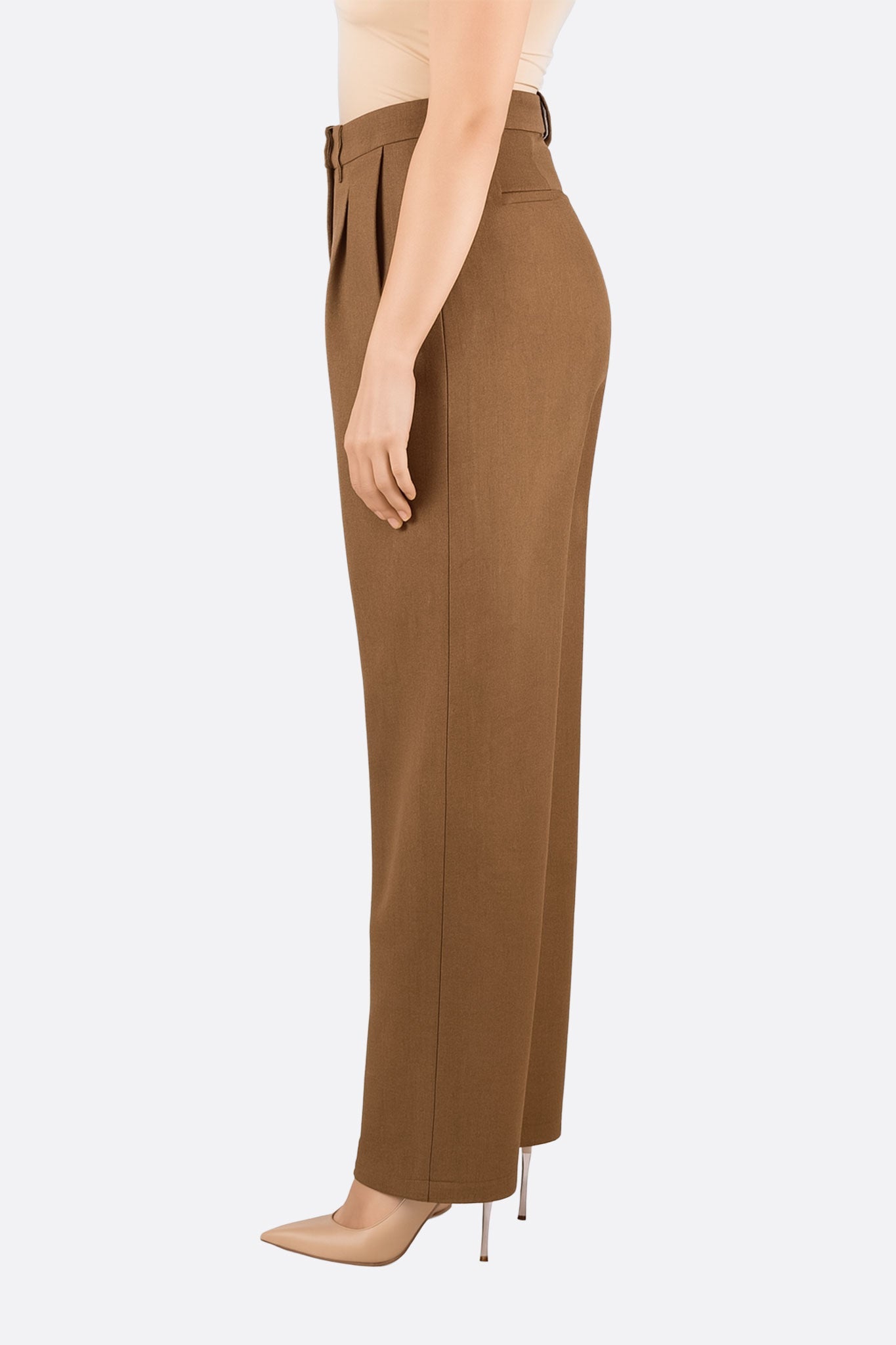Pantalon large fluide marron camel - MISCIANO