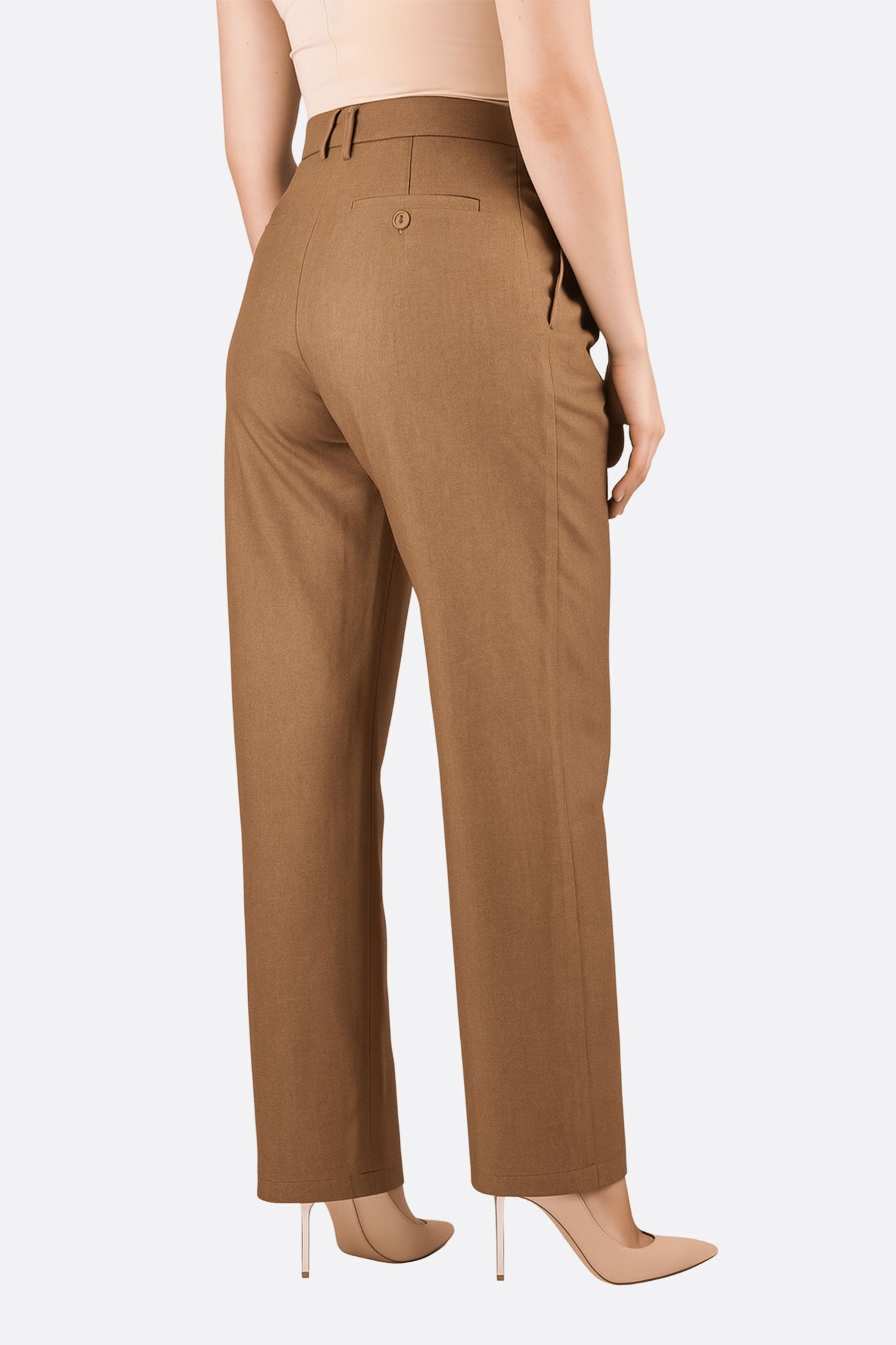 Pantalon large fluide marron camel - MISCIANO