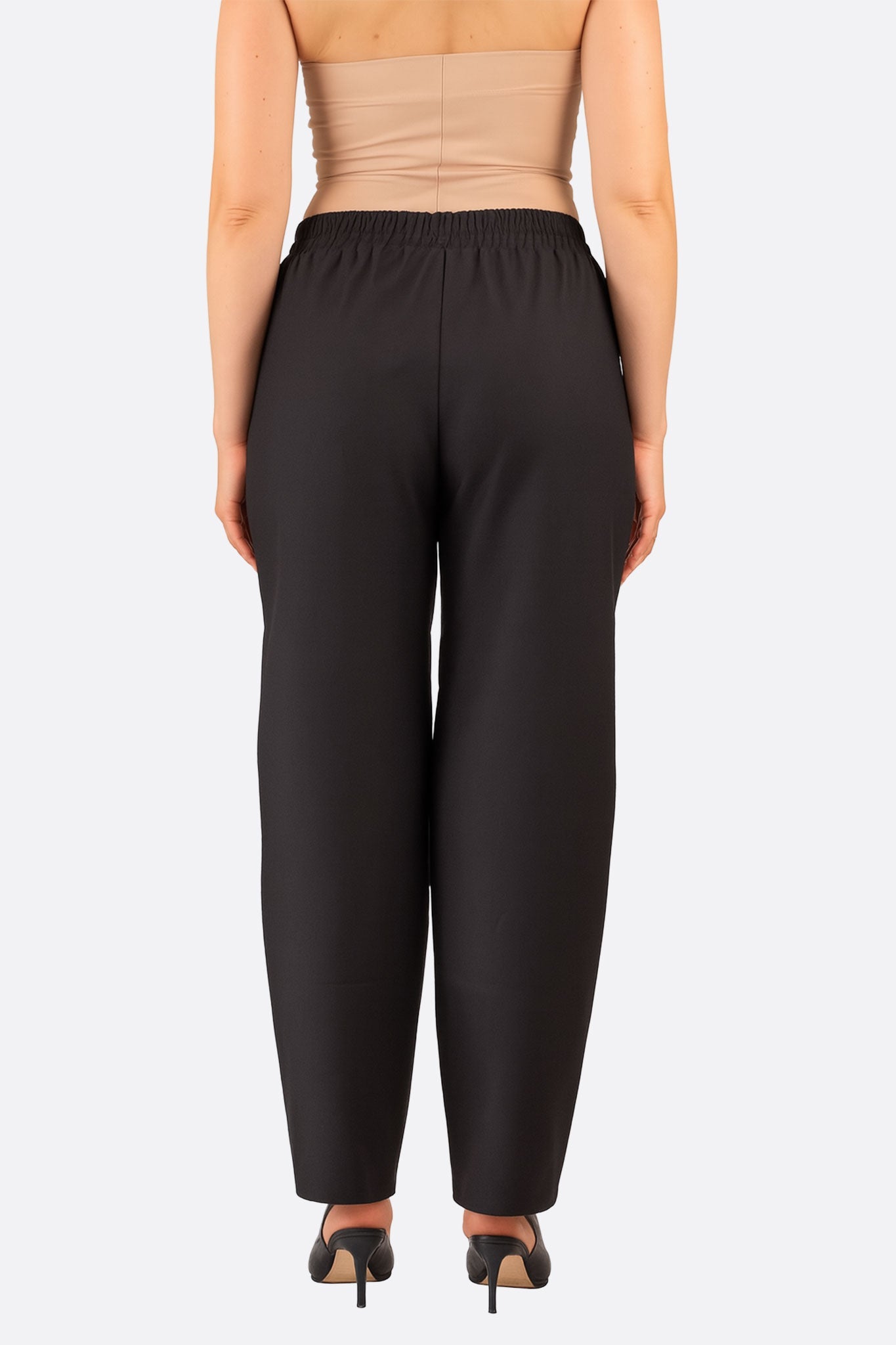 Pantalon noir décontracté à taille élastique - MISCIANO