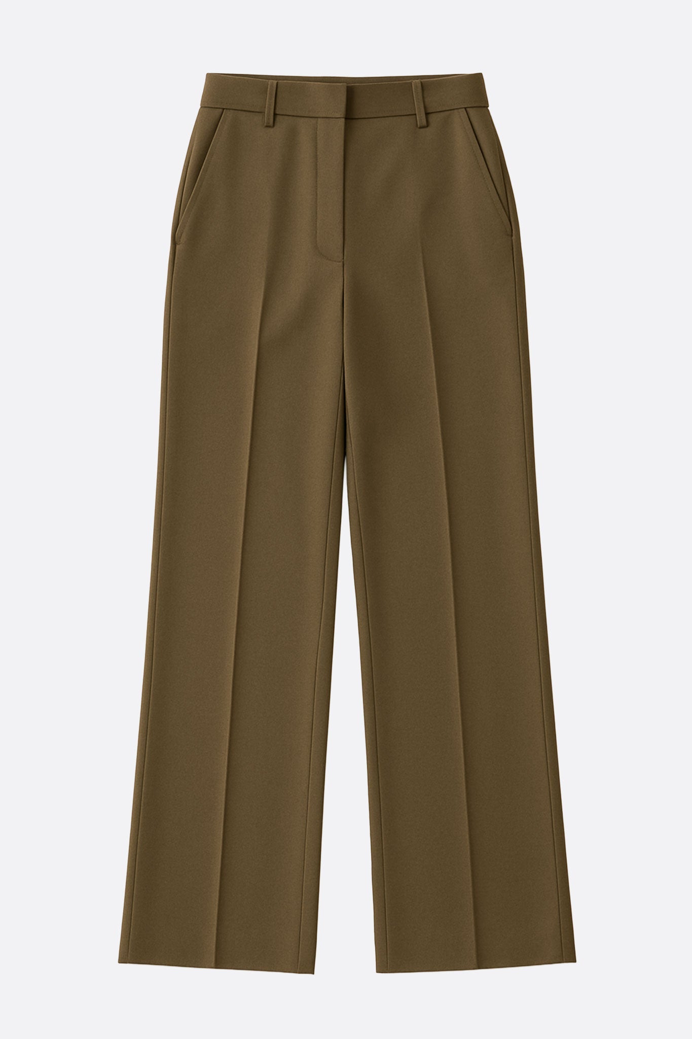 
Détail du pantalon kaki large avec taille haute, soulignant la texture raffinée pour un look élégant adapté à toutes les...




