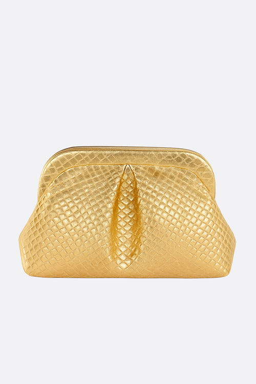 
Pochette dorée à effet tressé, accessoire chic pour soirées élégantes et événements habillés, en matière PU haut de gamme.




