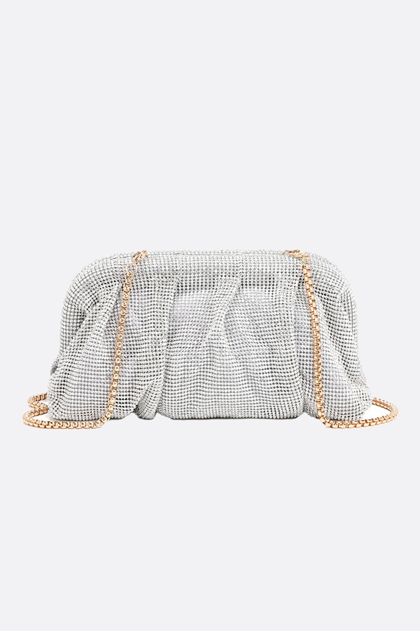 Abendtasche mit silbernen Kristallwolken 