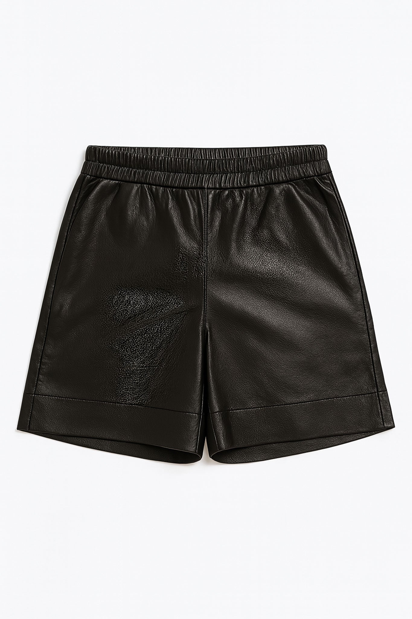 Short en similicuir noir à taille élastique - MISCIANO