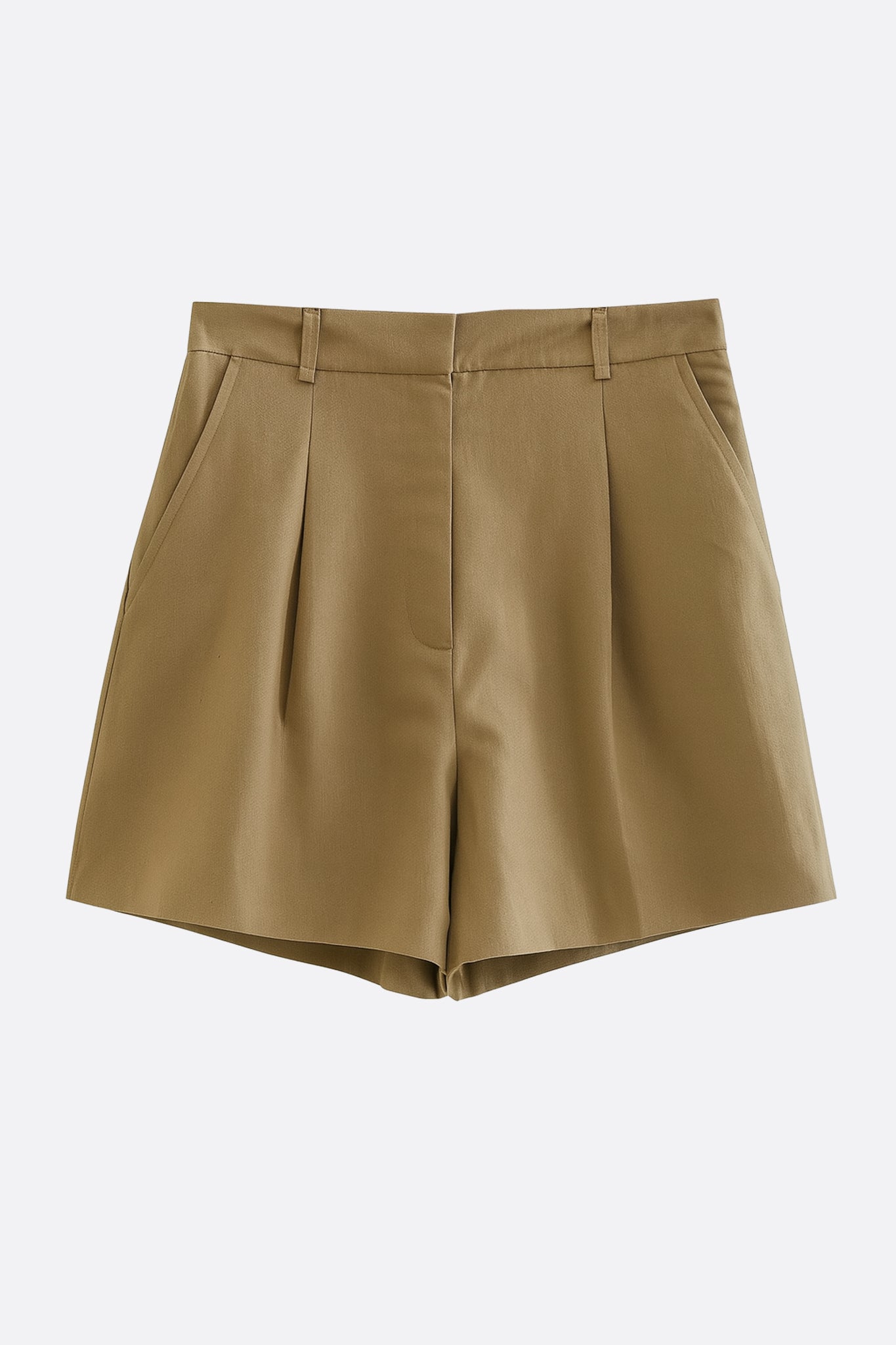 Short vert olive structuré en toile légère - MISCIANO