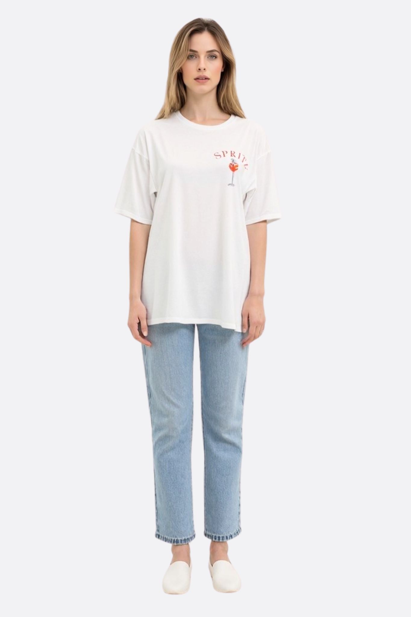 T-shirt blanc oversize Spritz Club - MISCIANO
