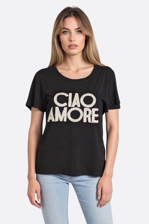 
T-shirt noir à coupe oversize 