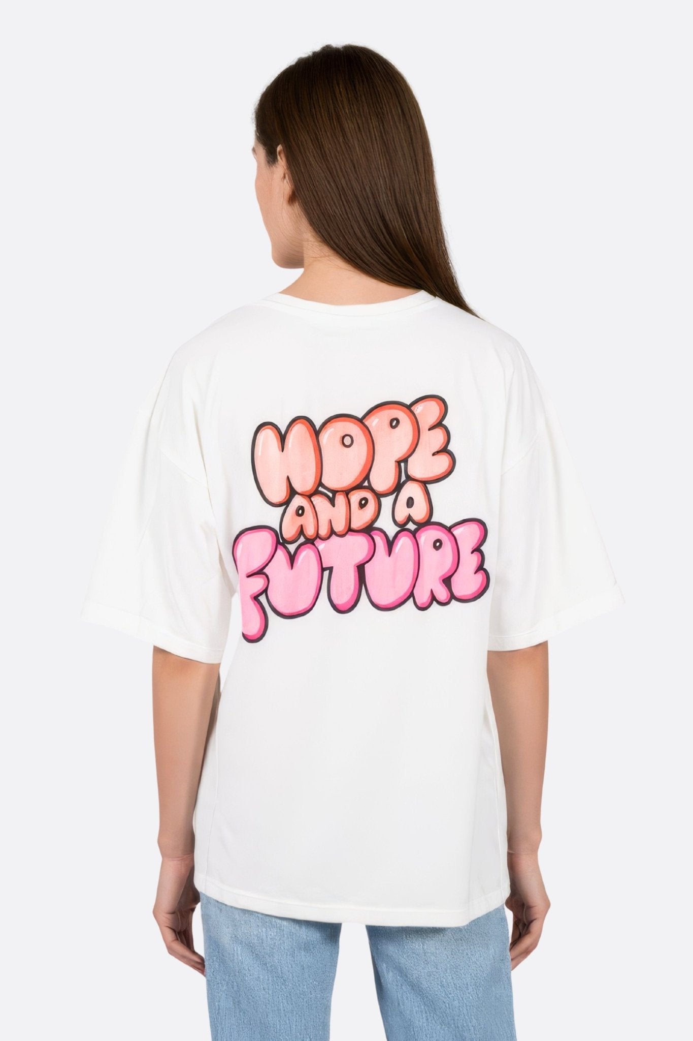 T-shirt oversize blanc Hope and a Future - MISCIANO