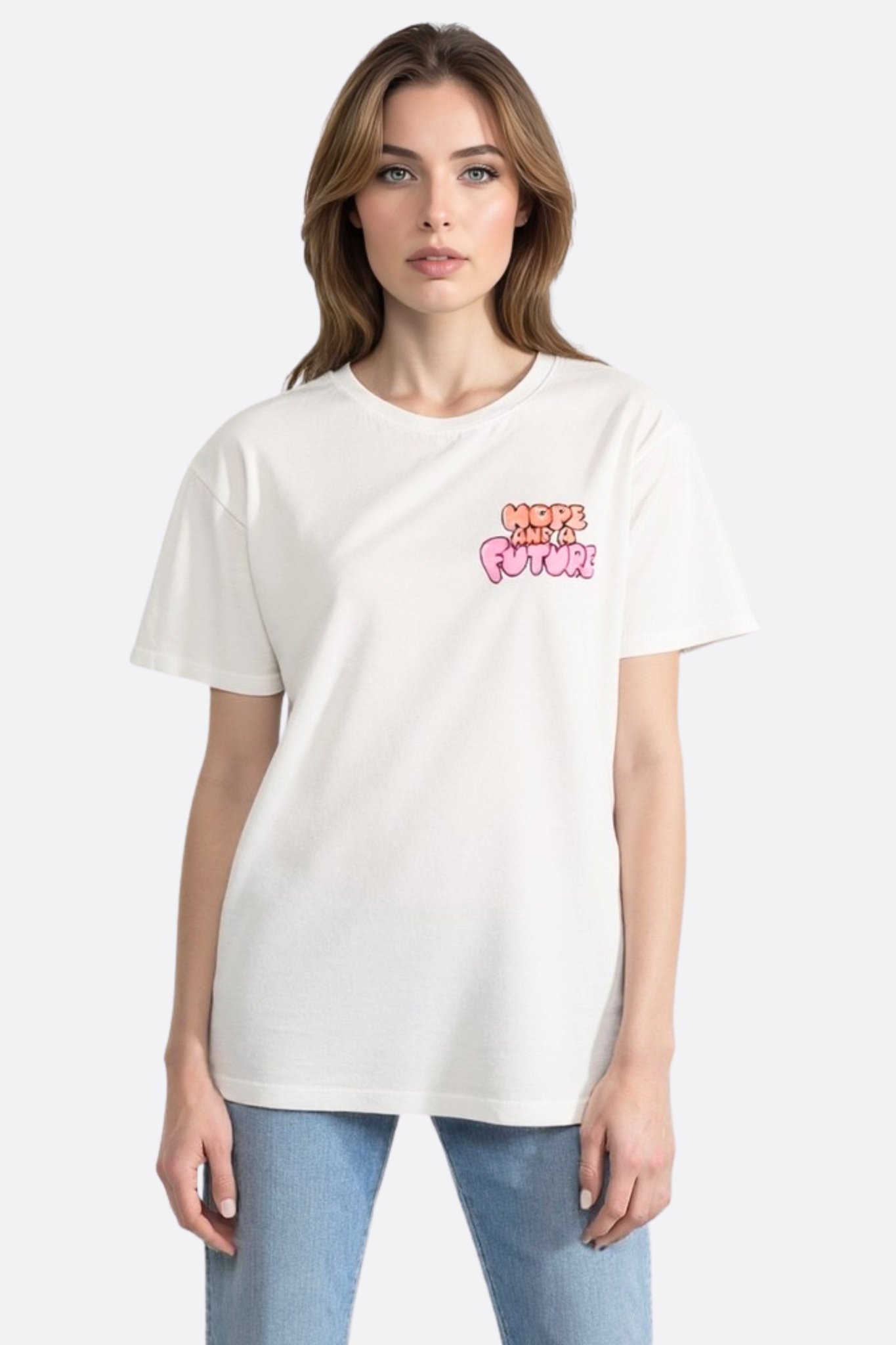 T-shirt oversize blanc Hope and a Future - MISCIANO