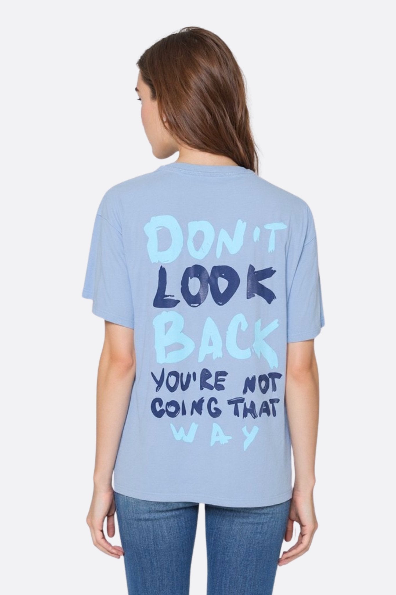 T-shirt oversize bleu Don't Look Back - MISCIANO