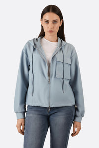 Chaqueta deportiva con capucha azul