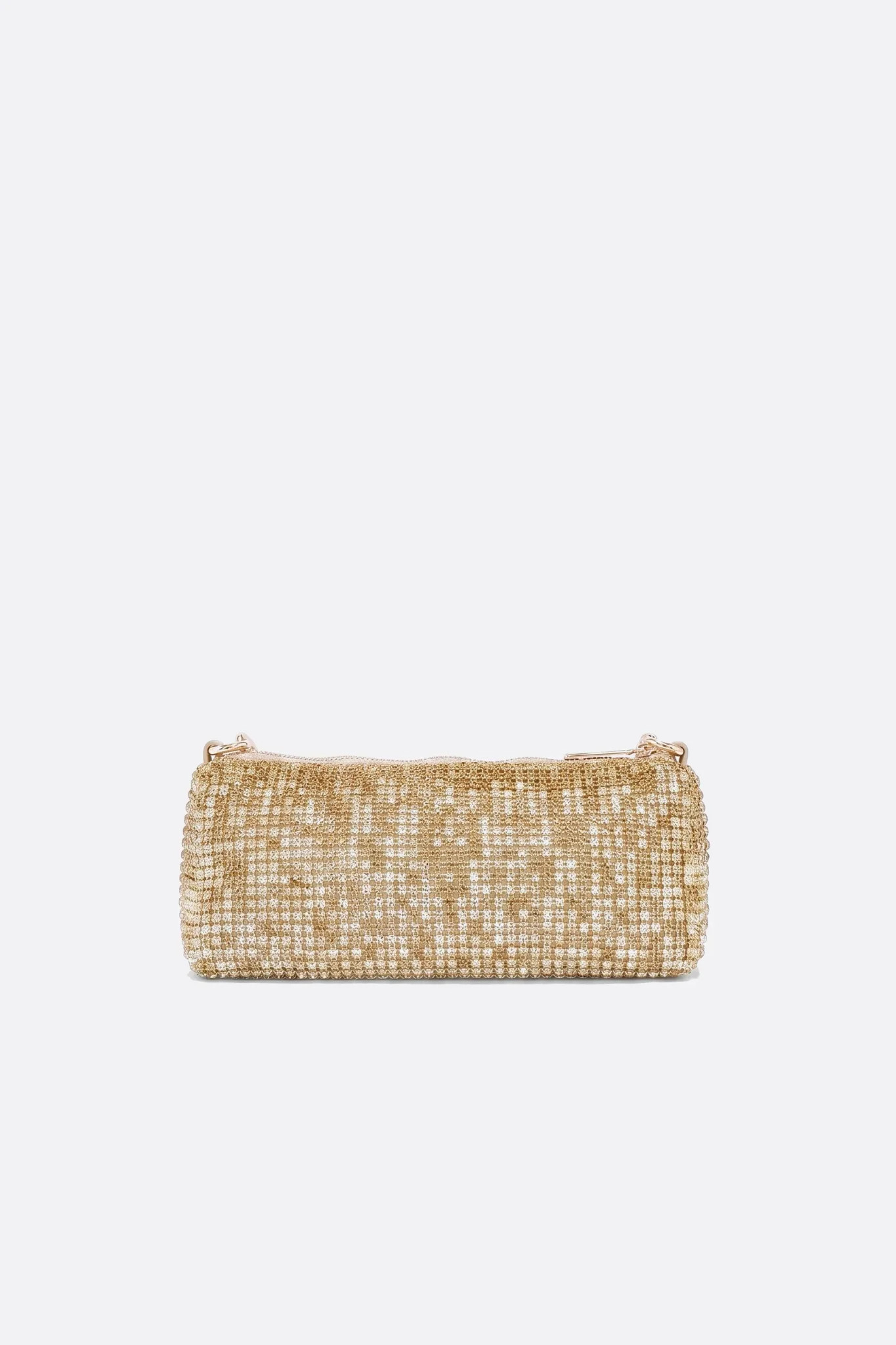 Goldener Strass-Mini-Beutel, Seitenansicht